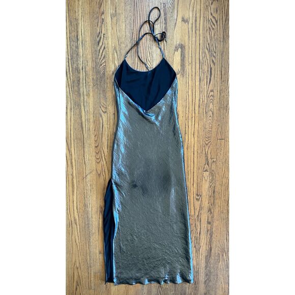 House Of Harlow X Revolve Silver Metallic Y2K Maxi Slip Dress Women's Size Small - Picture 8 of 11